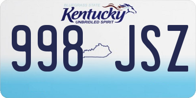 KY license plate 998JSZ