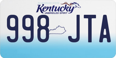 KY license plate 998JTA