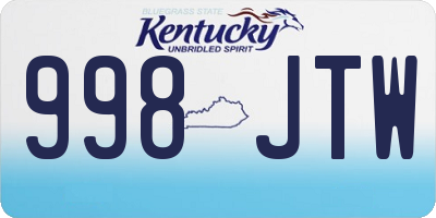 KY license plate 998JTW