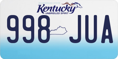 KY license plate 998JUA