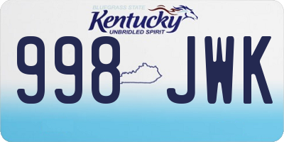 KY license plate 998JWK