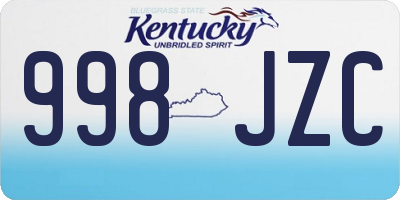 KY license plate 998JZC