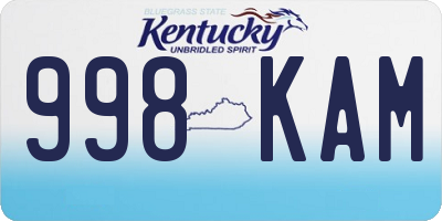 KY license plate 998KAM