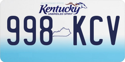 KY license plate 998KCV