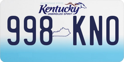 KY license plate 998KNO