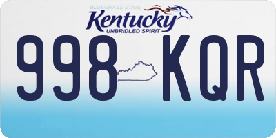 KY license plate 998KQR