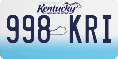 KY license plate 998KRI