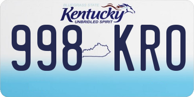 KY license plate 998KRO