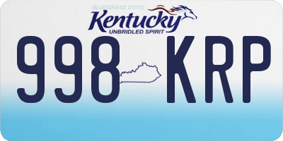 KY license plate 998KRP