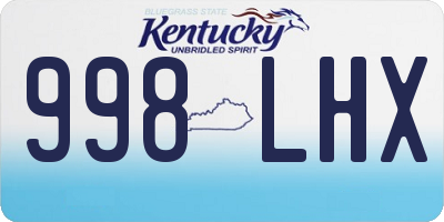 KY license plate 998LHX