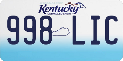 KY license plate 998LIC