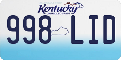 KY license plate 998LID