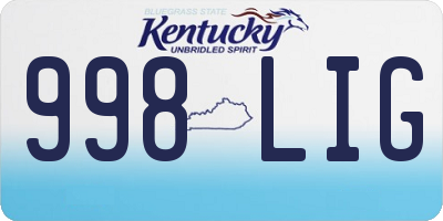 KY license plate 998LIG