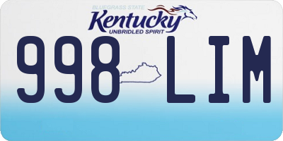 KY license plate 998LIM