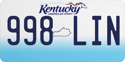 KY license plate 998LIN