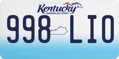 KY license plate 998LIO