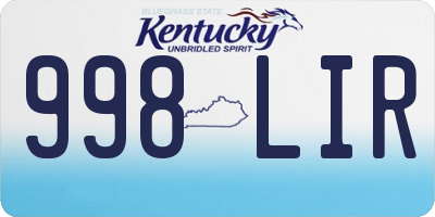KY license plate 998LIR