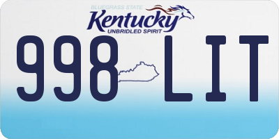 KY license plate 998LIT