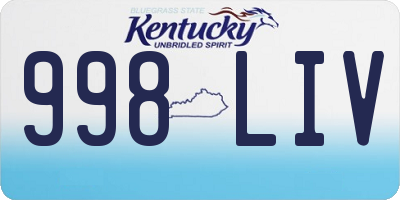 KY license plate 998LIV