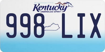 KY license plate 998LIX