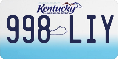 KY license plate 998LIY
