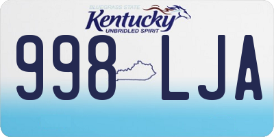 KY license plate 998LJA