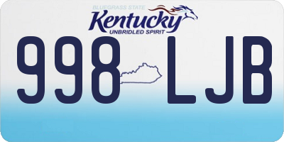 KY license plate 998LJB