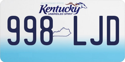 KY license plate 998LJD