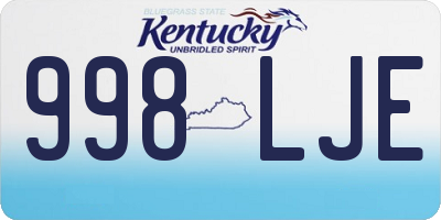 KY license plate 998LJE