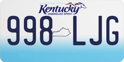 KY license plate 998LJG