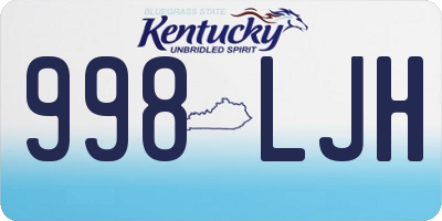 KY license plate 998LJH