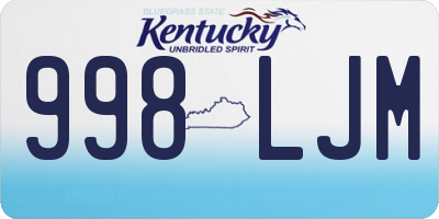KY license plate 998LJM