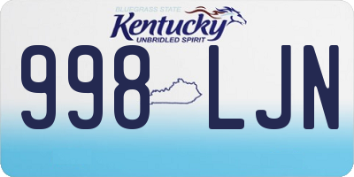 KY license plate 998LJN