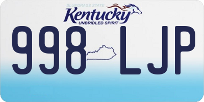 KY license plate 998LJP