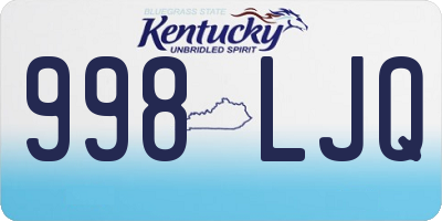 KY license plate 998LJQ