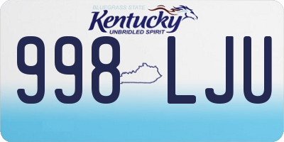 KY license plate 998LJU