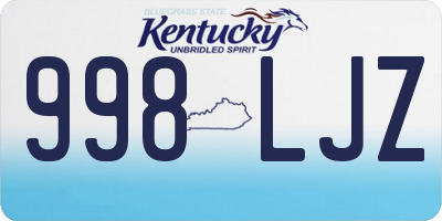 KY license plate 998LJZ
