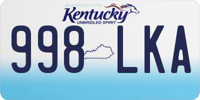 KY license plate 998LKA