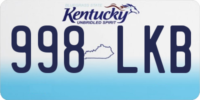 KY license plate 998LKB