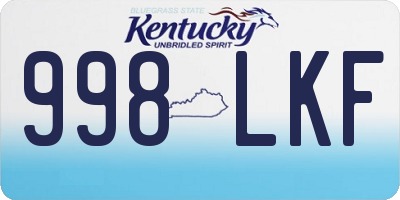 KY license plate 998LKF