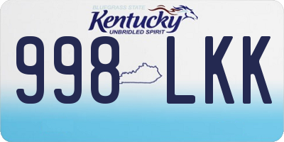 KY license plate 998LKK