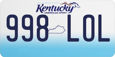 KY license plate 998LOL