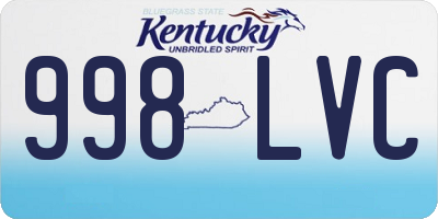 KY license plate 998LVC