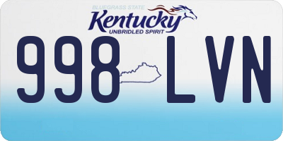 KY license plate 998LVN
