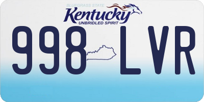 KY license plate 998LVR