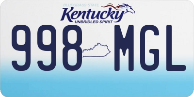 KY license plate 998MGL