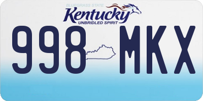 KY license plate 998MKX