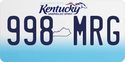 KY license plate 998MRG