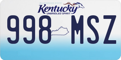 KY license plate 998MSZ
