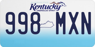 KY license plate 998MXN